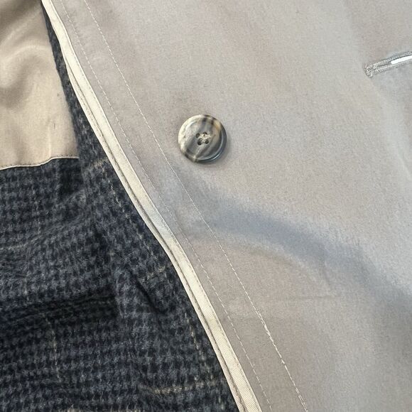 HART SCHAFFNER MARX 44L Trench Coat Tan Wool Blend Lining Double Breasted Men’s - Picture 10 of 16